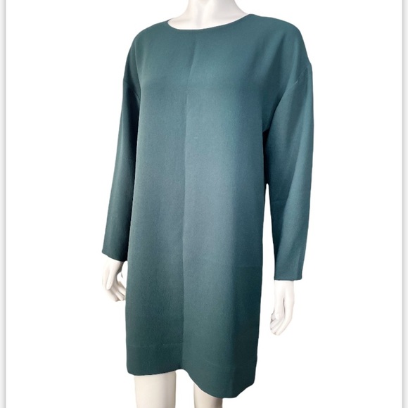 NWOT Aritzia Wilfred Shift Green Long Sleeve Mini Dress Size 4 - Picture 7 of 16